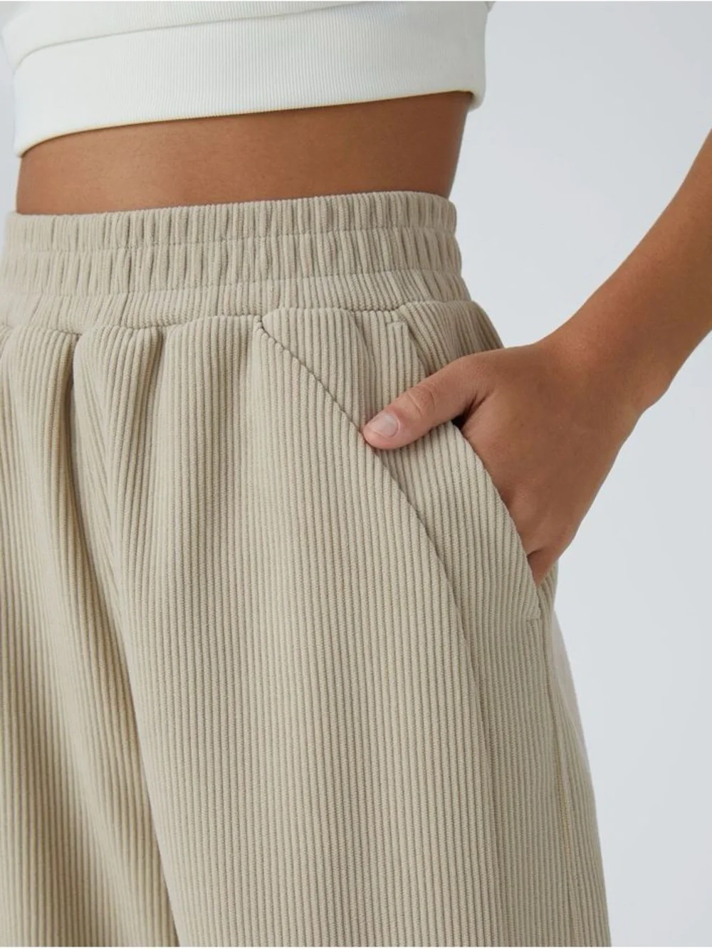 Halara High Waisted Pocket Straight Leg Baggy Corduroy Casual Pants Size Medium